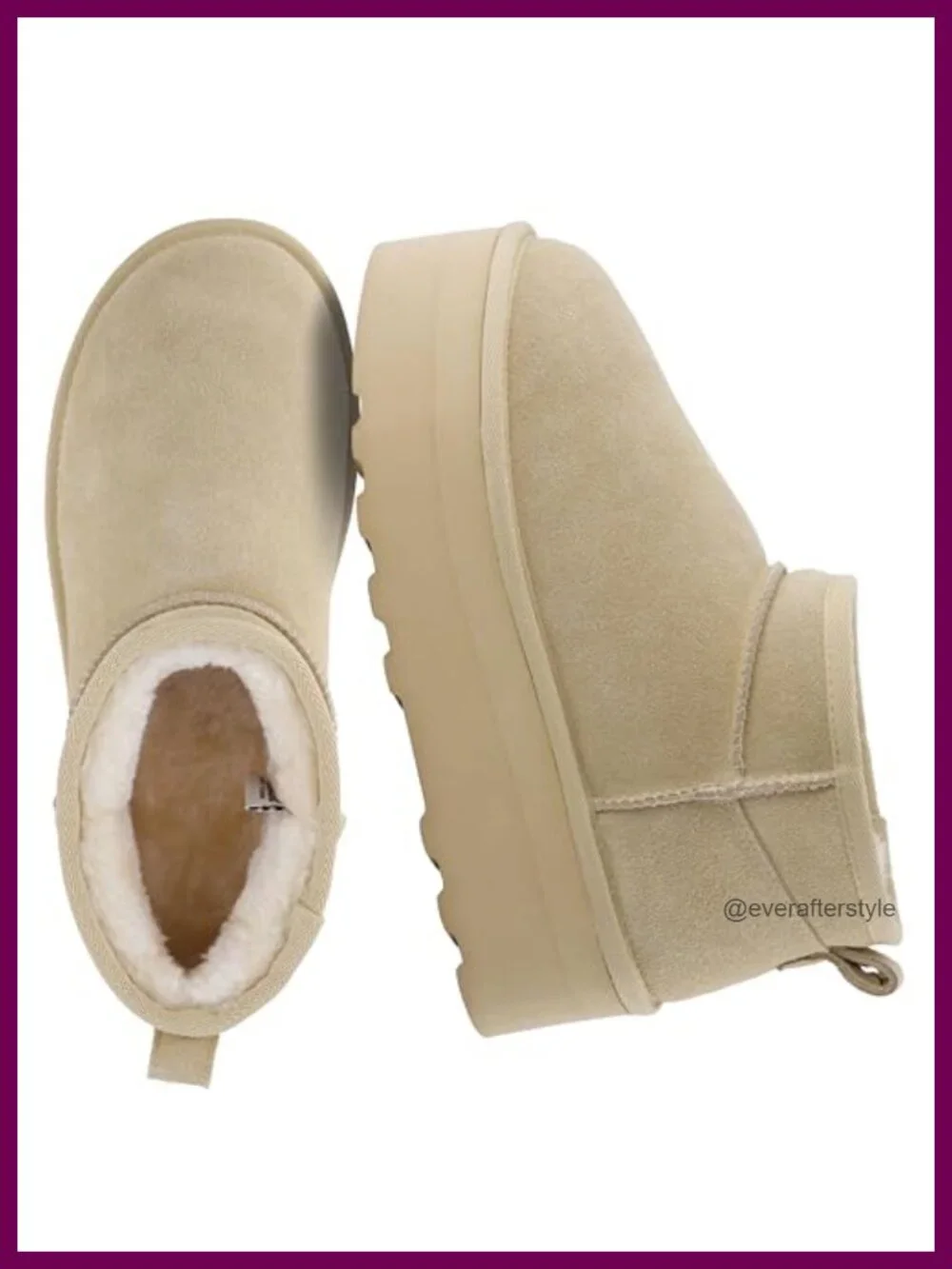 Genuine Suede Platform Ankle Boots with Faux Fur Lining, Memory Foam, Pull-On